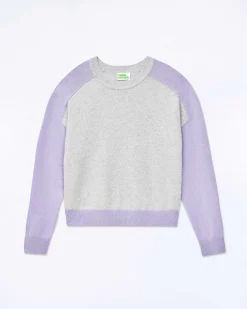 Pull Col Rond Manches Contrastees