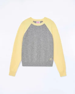 Pull Col Rond Manches Contrastees