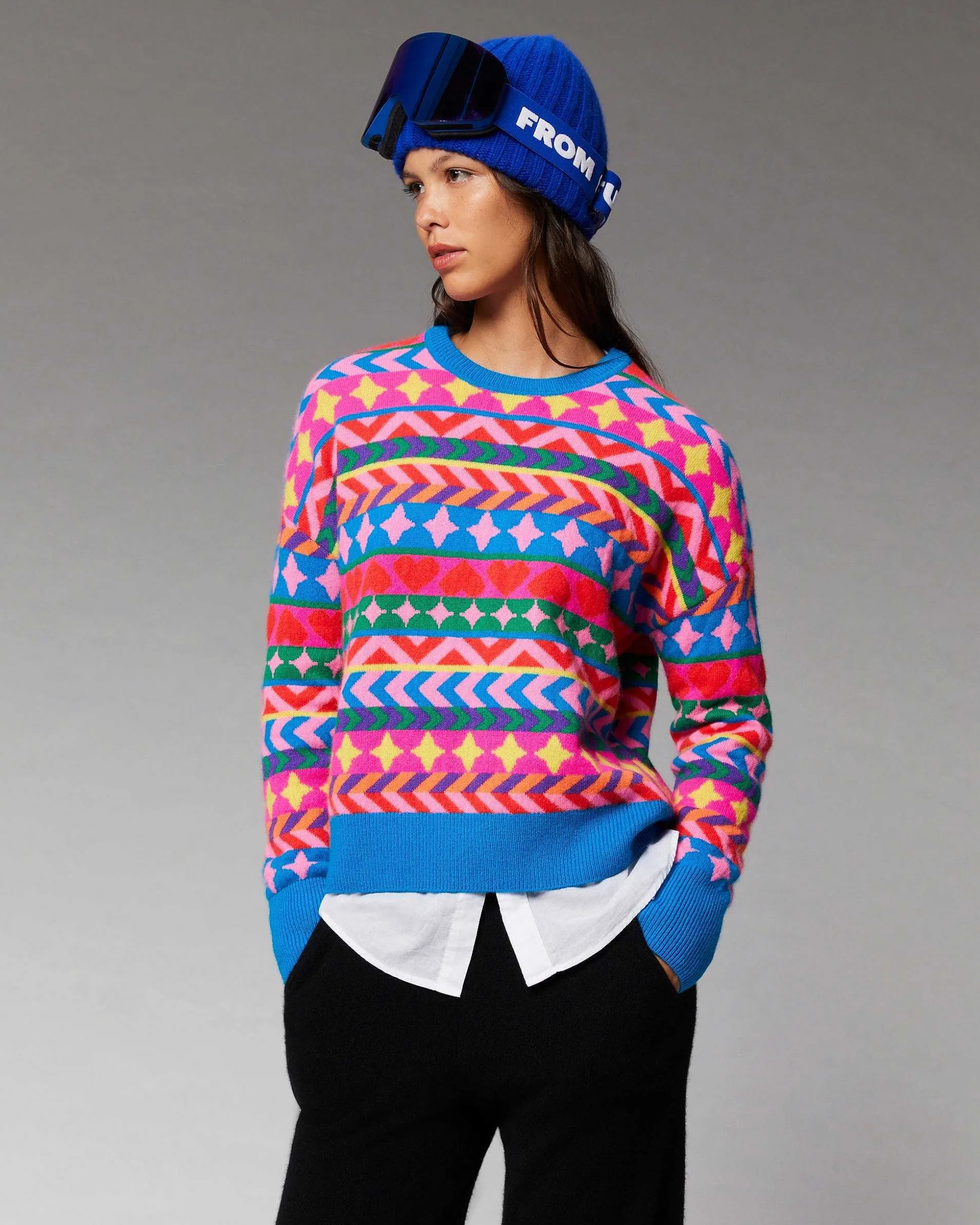 Pull Col Rond Norvegien Allover