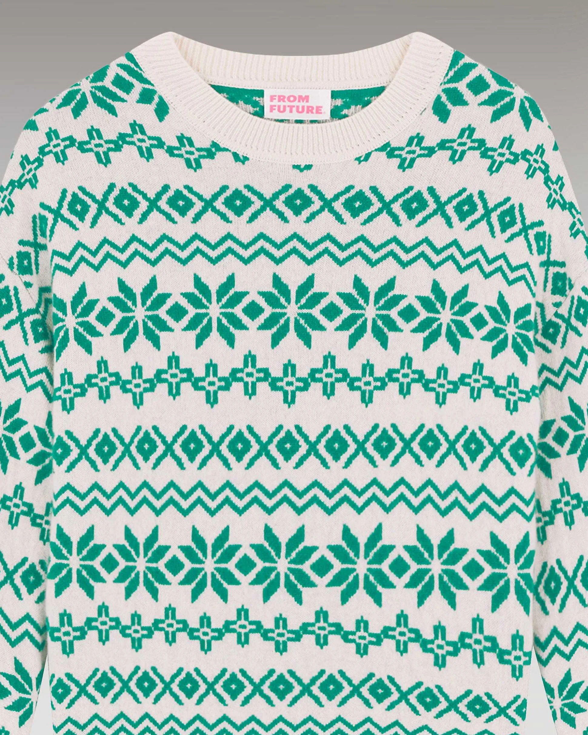 Pull Col Rond Norvegien Bicolore