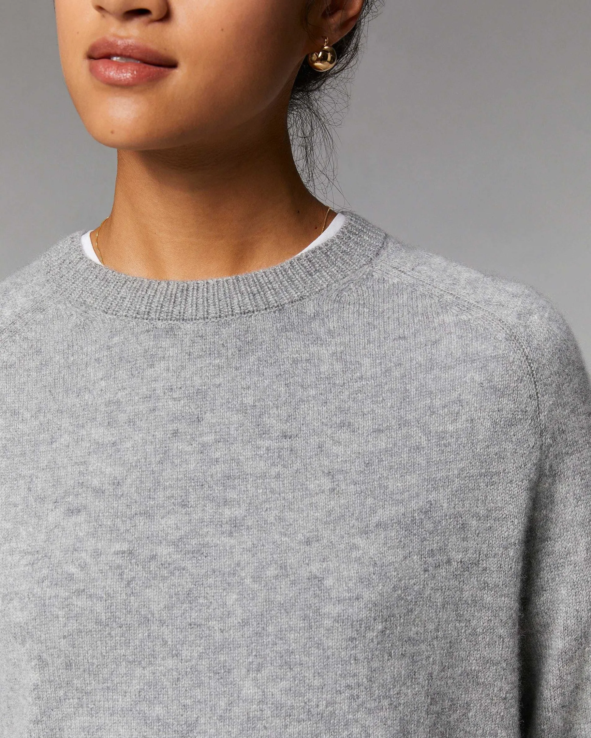 Pull Col Rond Oversize Leger