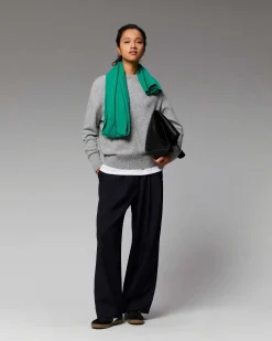 Pull Col Rond Oversize Leger