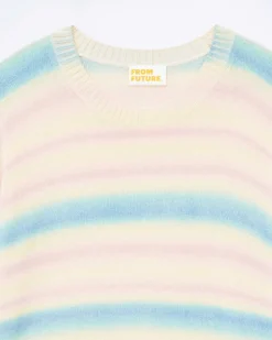 Pull Col Rond Rayures Fondues