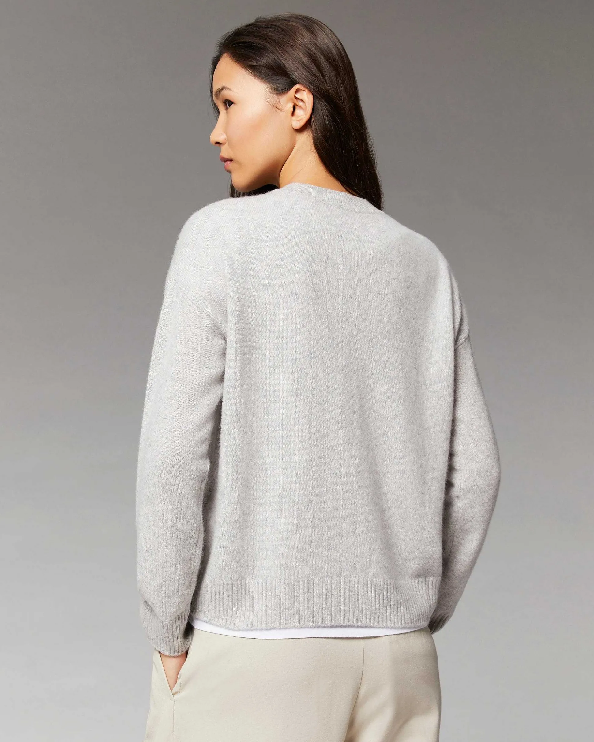 Pull Col Rond Strass Coeur Leger