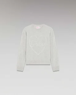 Pull Col Rond Strass Coeur Leger