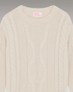 Pull Col Rond Torsades Epais