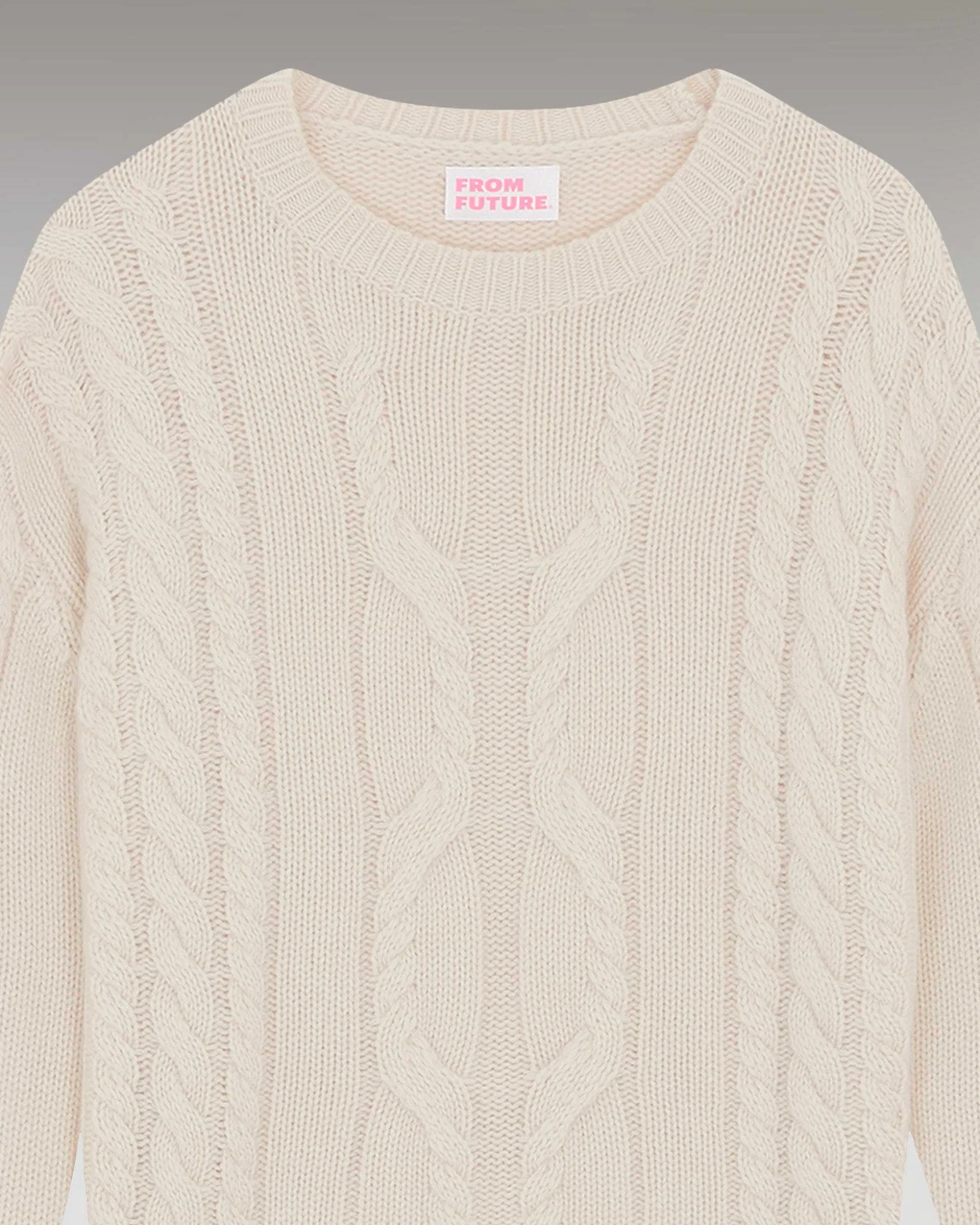 Pull Col Rond Torsades Epais