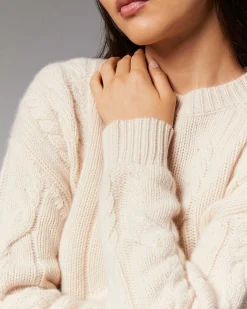 Pull Col Rond Torsades Epais