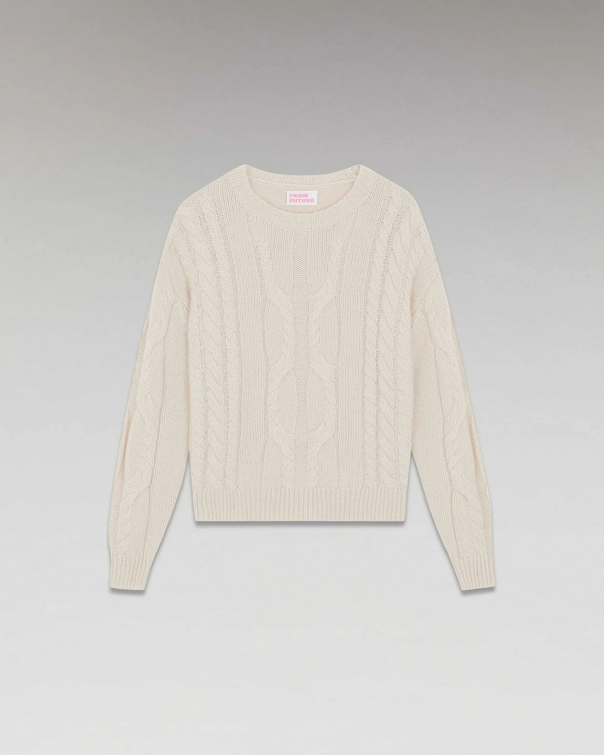 Pull Col Rond Torsades Epais