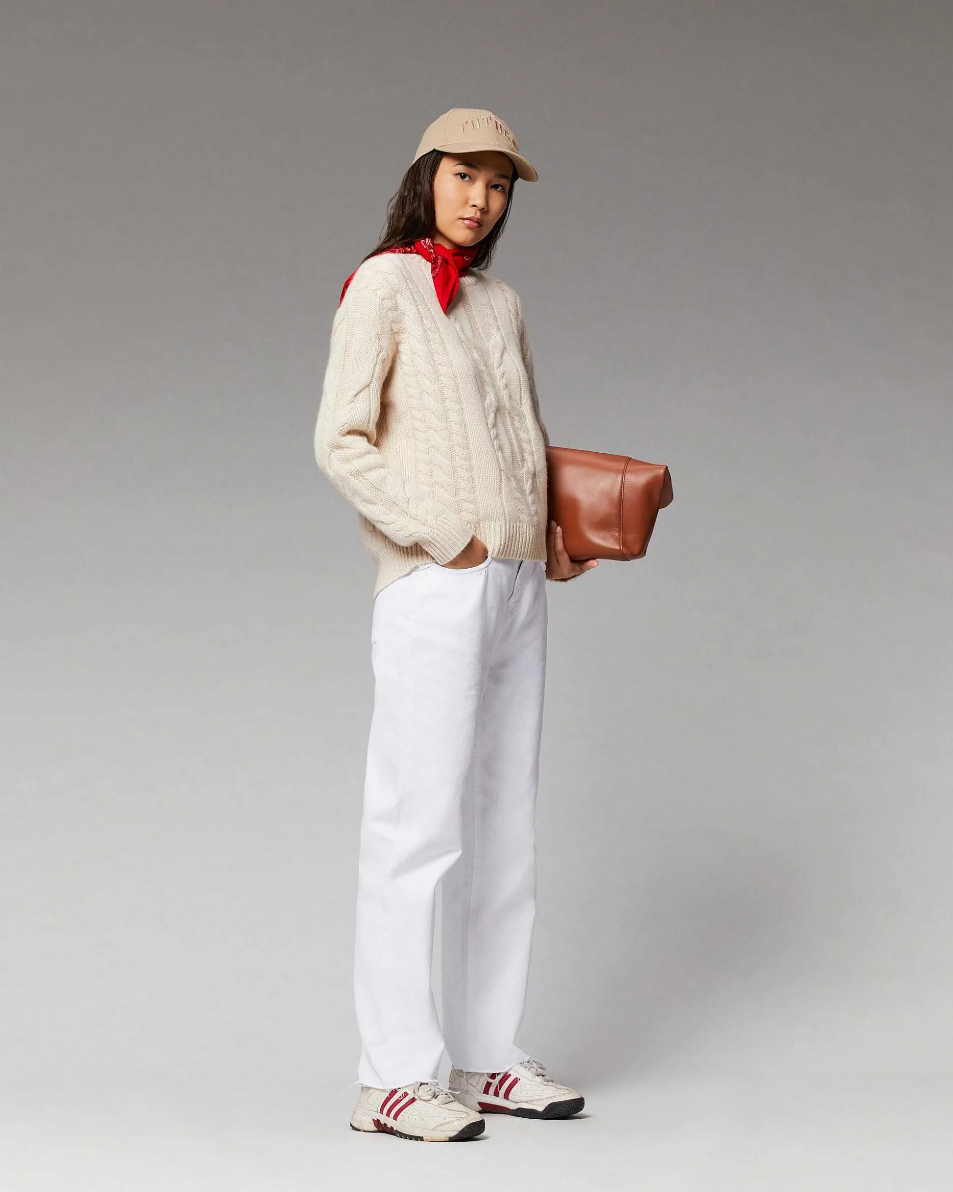 Pull Col Rond Torsades Epais