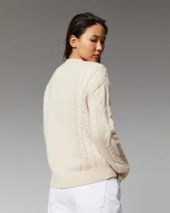 Pull Col Rond Torsades Epais