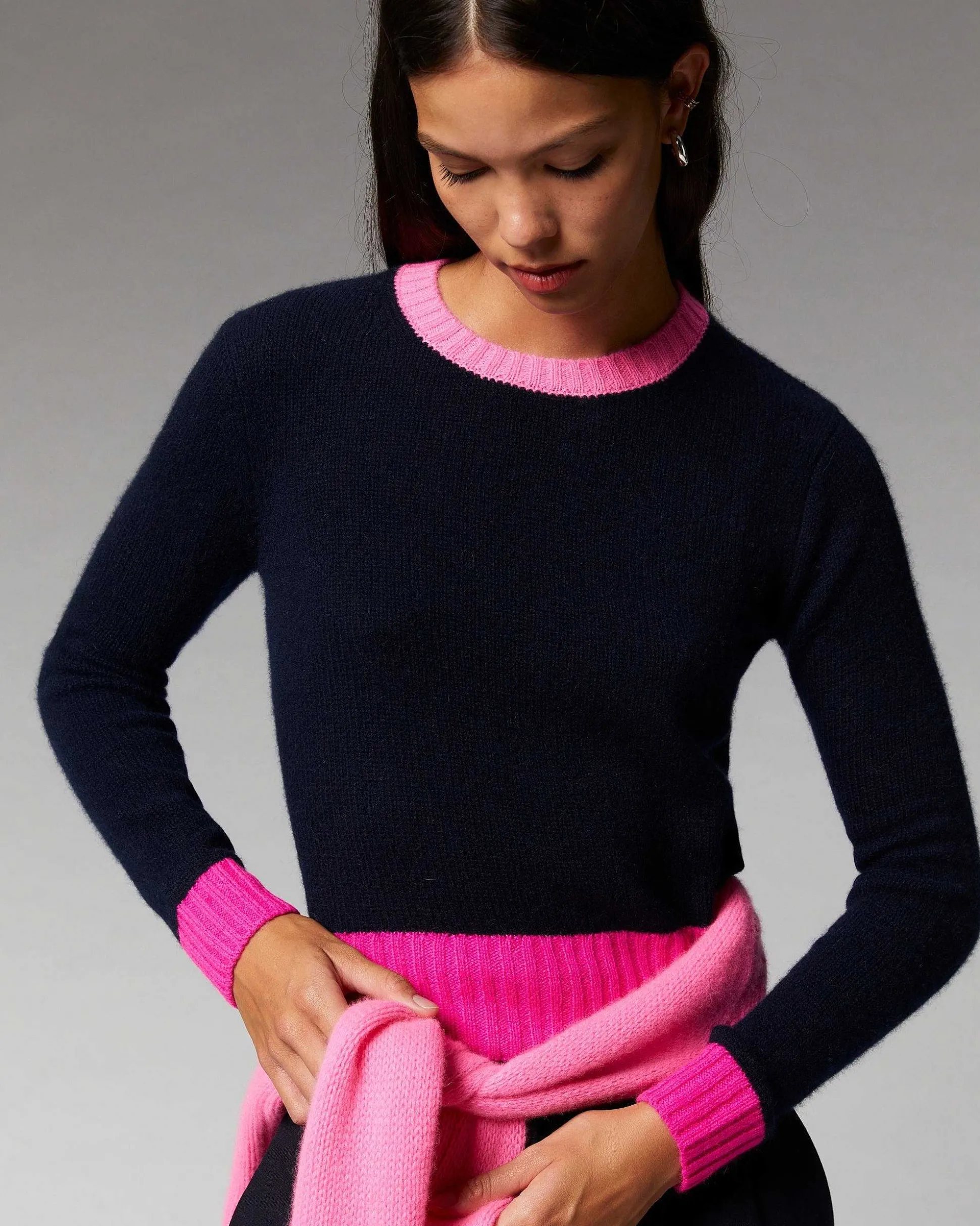 Pull Col Rond Tricolore