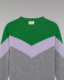 Pull Col Rond Tricolore Leger