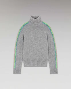 Pull Col Roule Bandes Bicolore