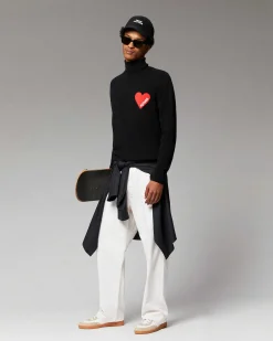 Pull Col Roule Coeur