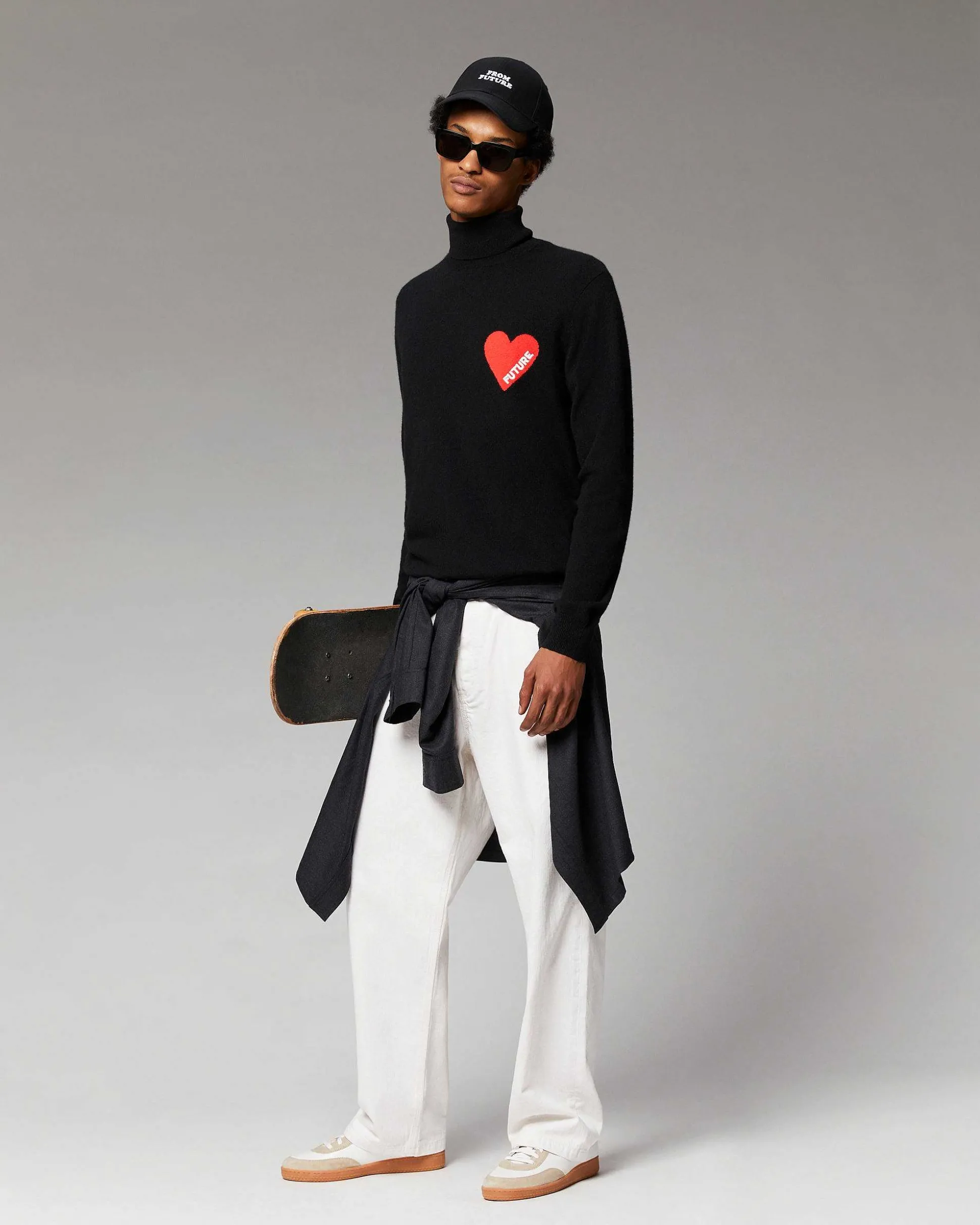 Pull Col Roule Coeur