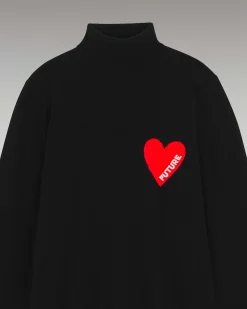 Pull Col Roule Coeur