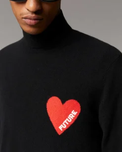 Pull Col Roule Coeur