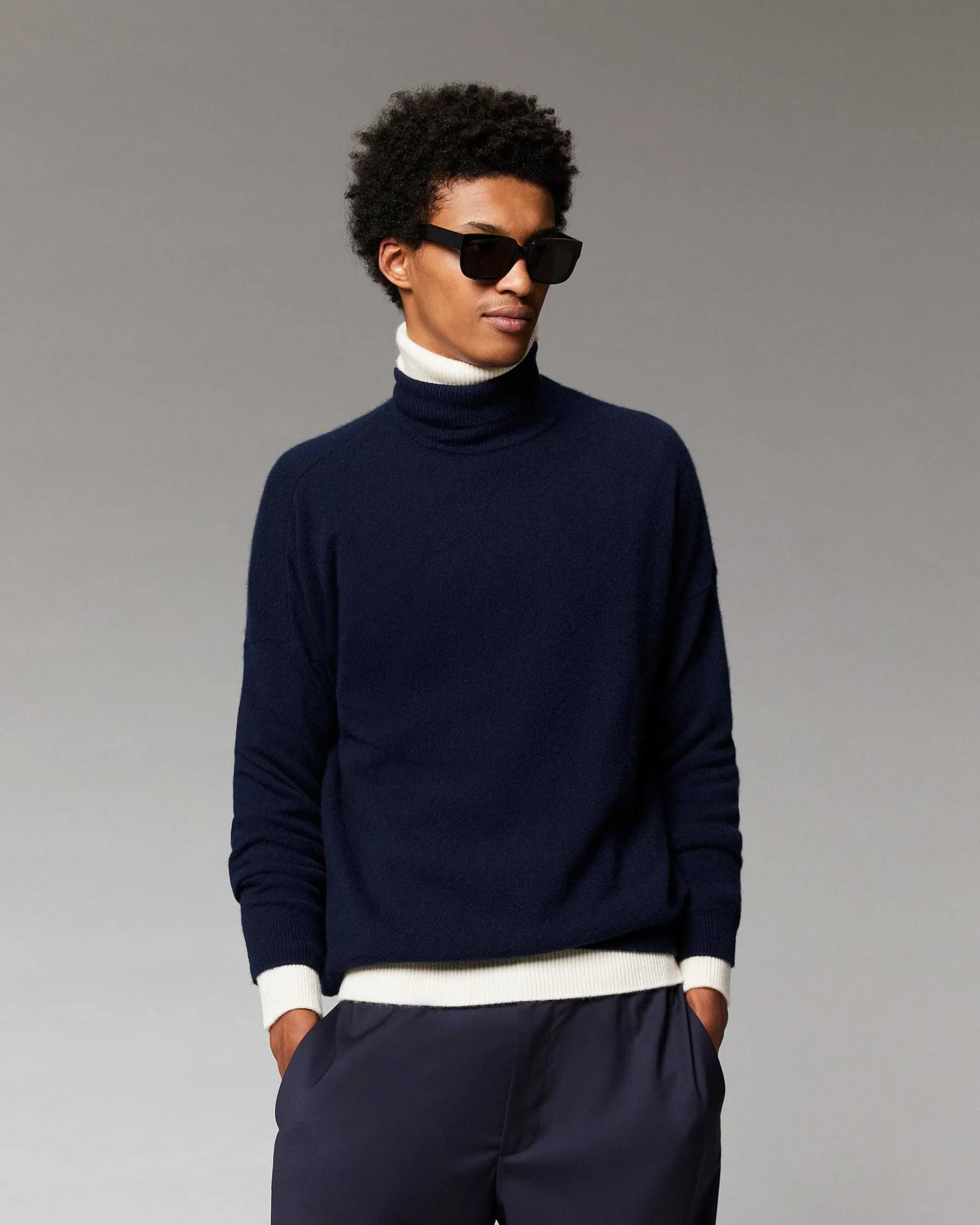 Pull Col Roule Oversize Leger