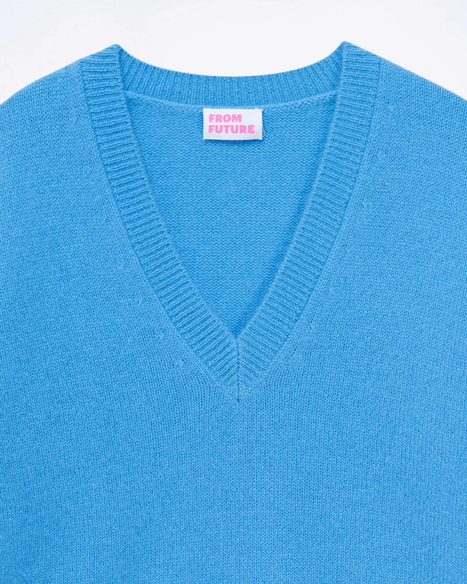 Pull Col V Bandes Bicolores Manches