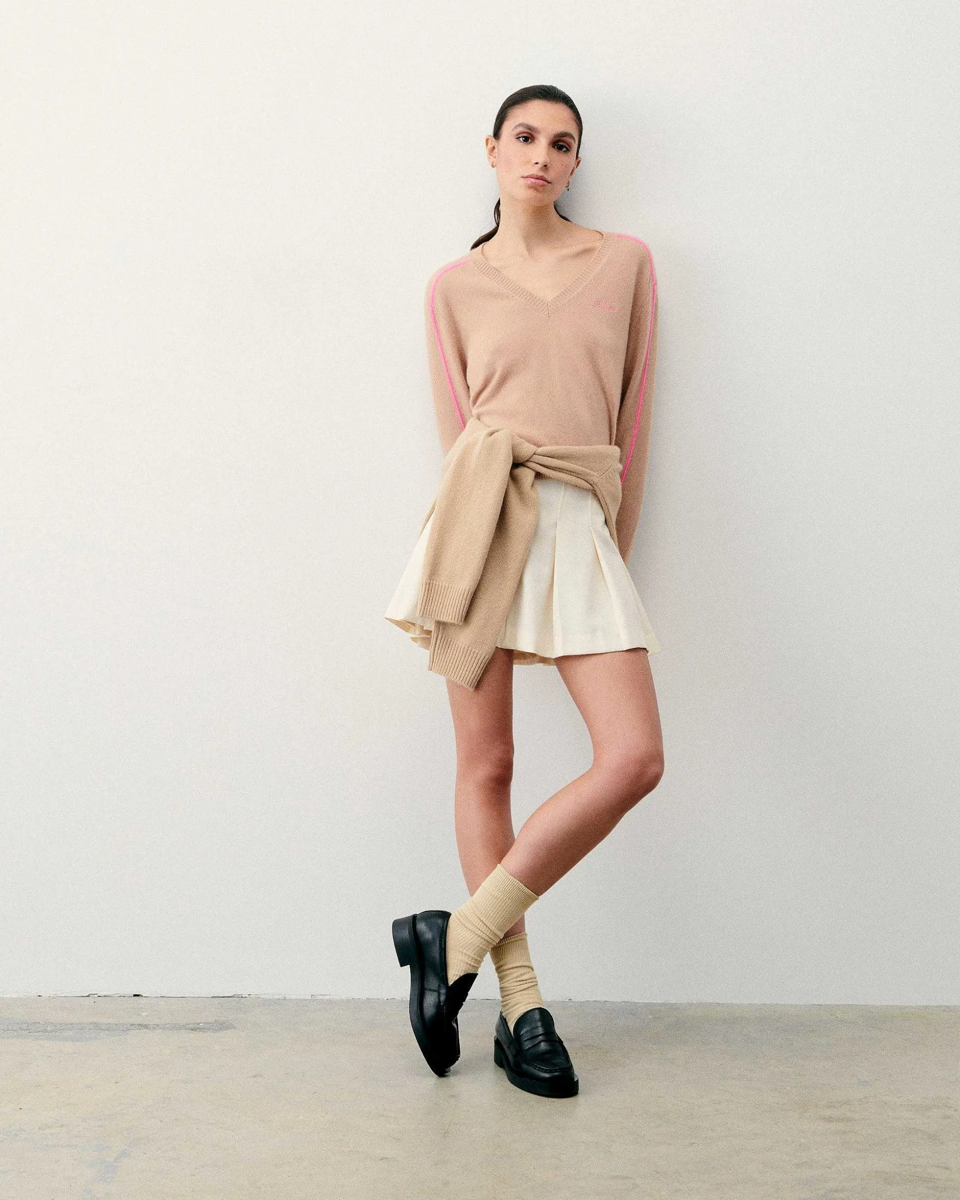 Pull Col V Bandes Fines Future