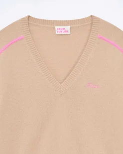 Pull Col V Bandes Fines Future