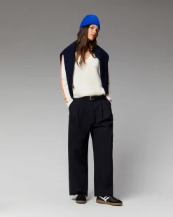 Pull Col V Bandes Manches Multicolore