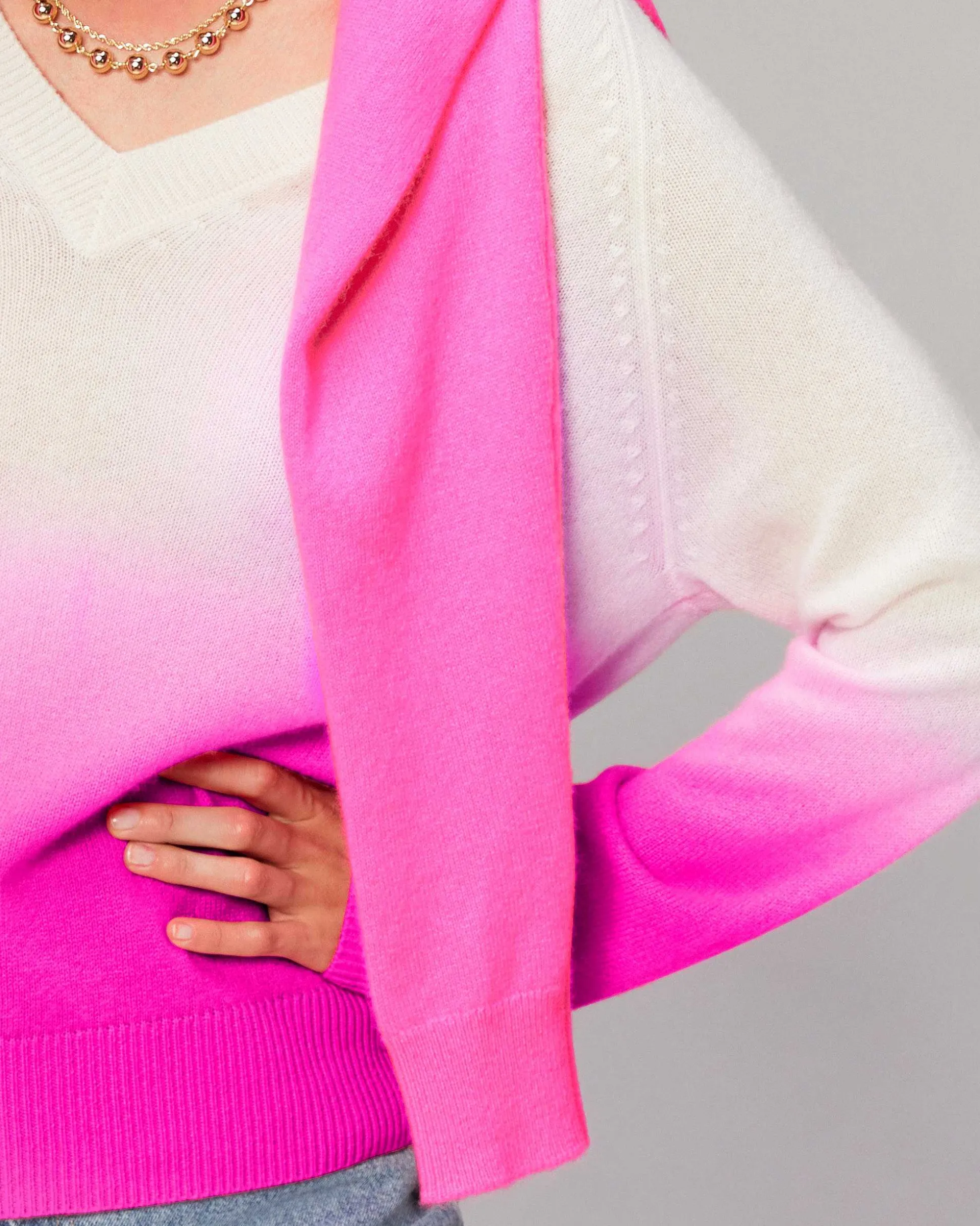 Pull Col V Dip Dye Leger