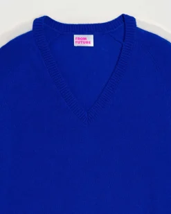 Pull Col V Oversize Bandes Bicolore Leger