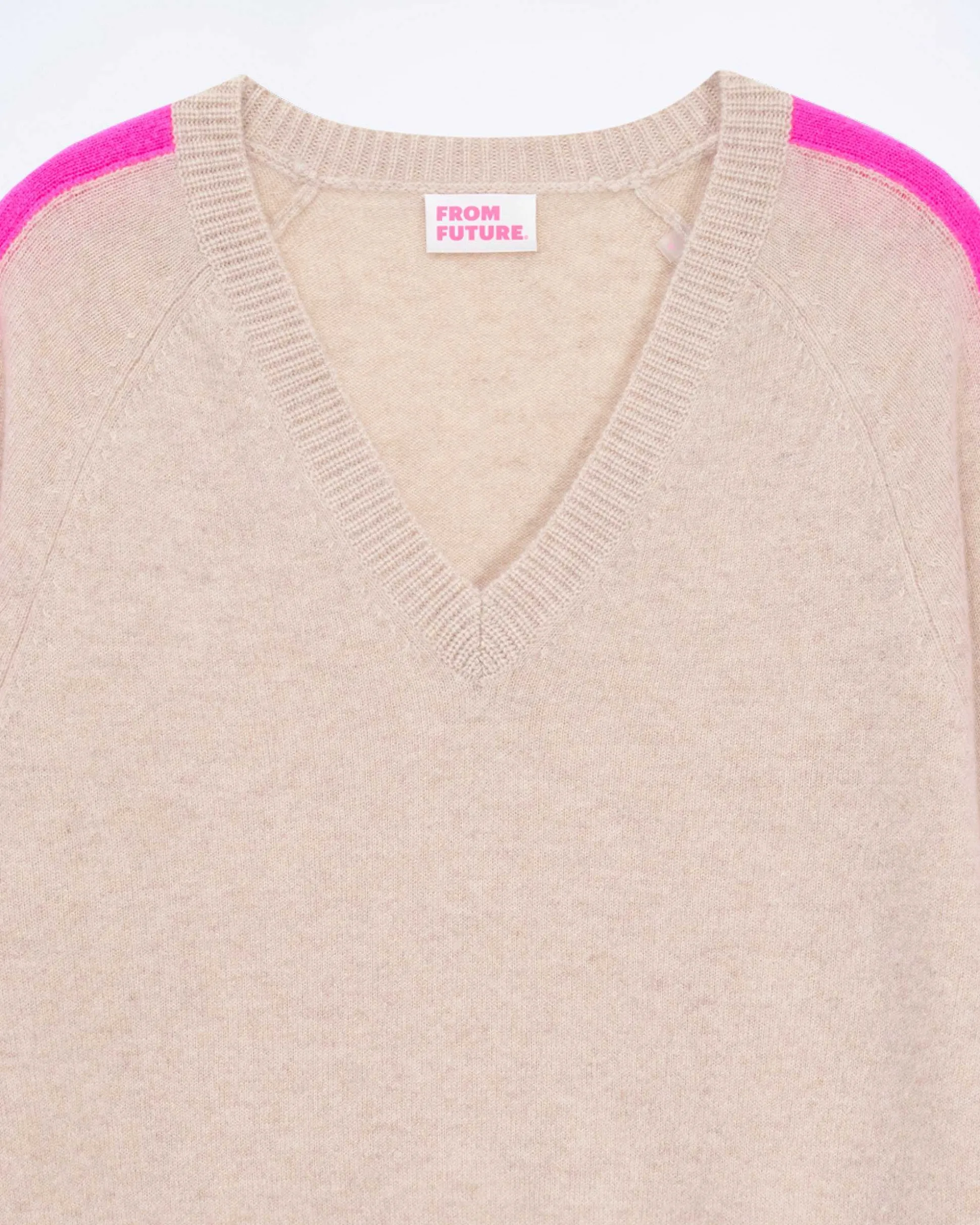 Pull Col V Oversize Bande Manches Light