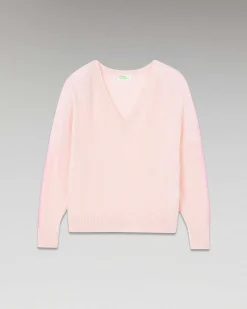 Pull Col V Oversize Bandes Bicolore Leger