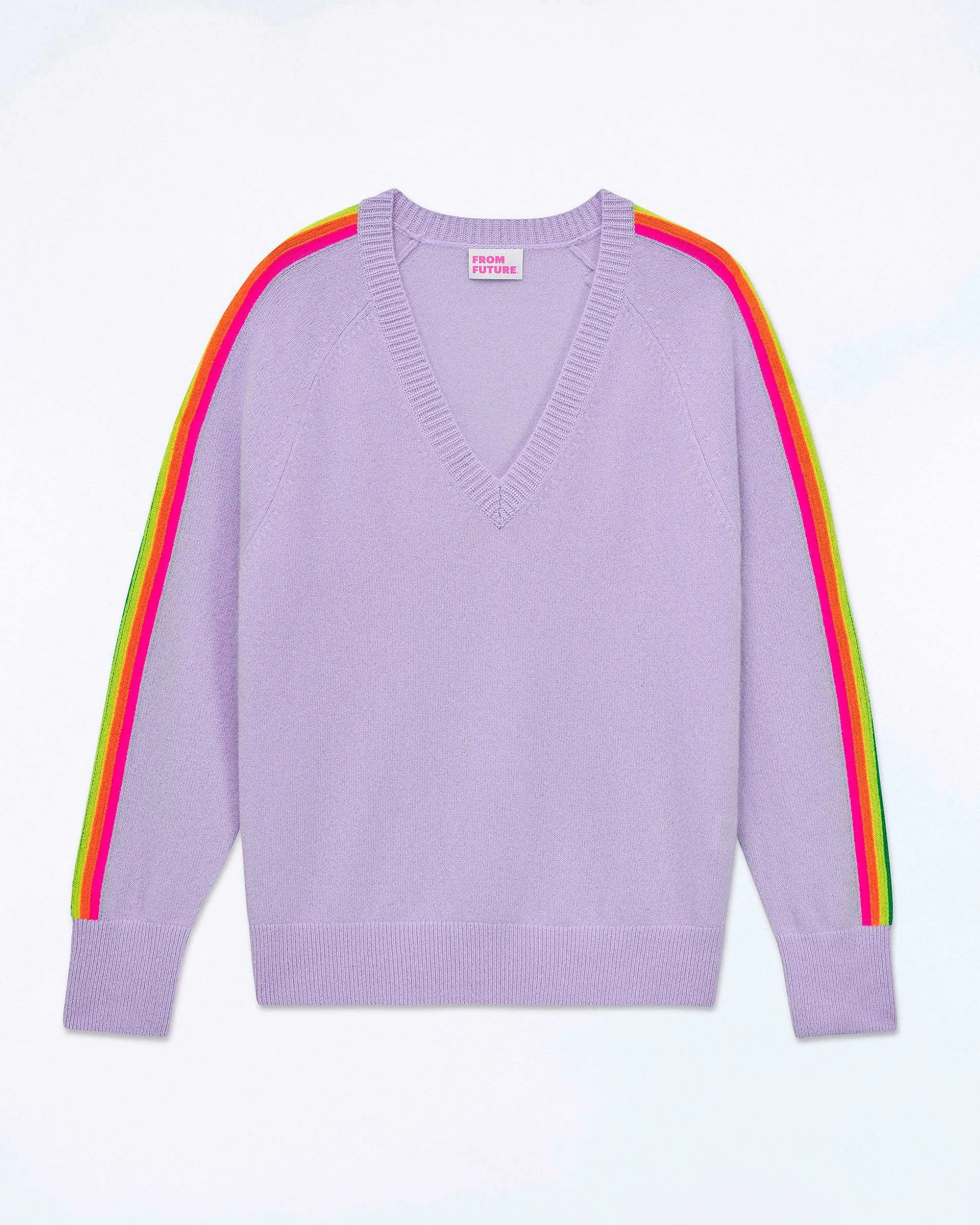 Pull Col V Oversize Bande Manches Multico