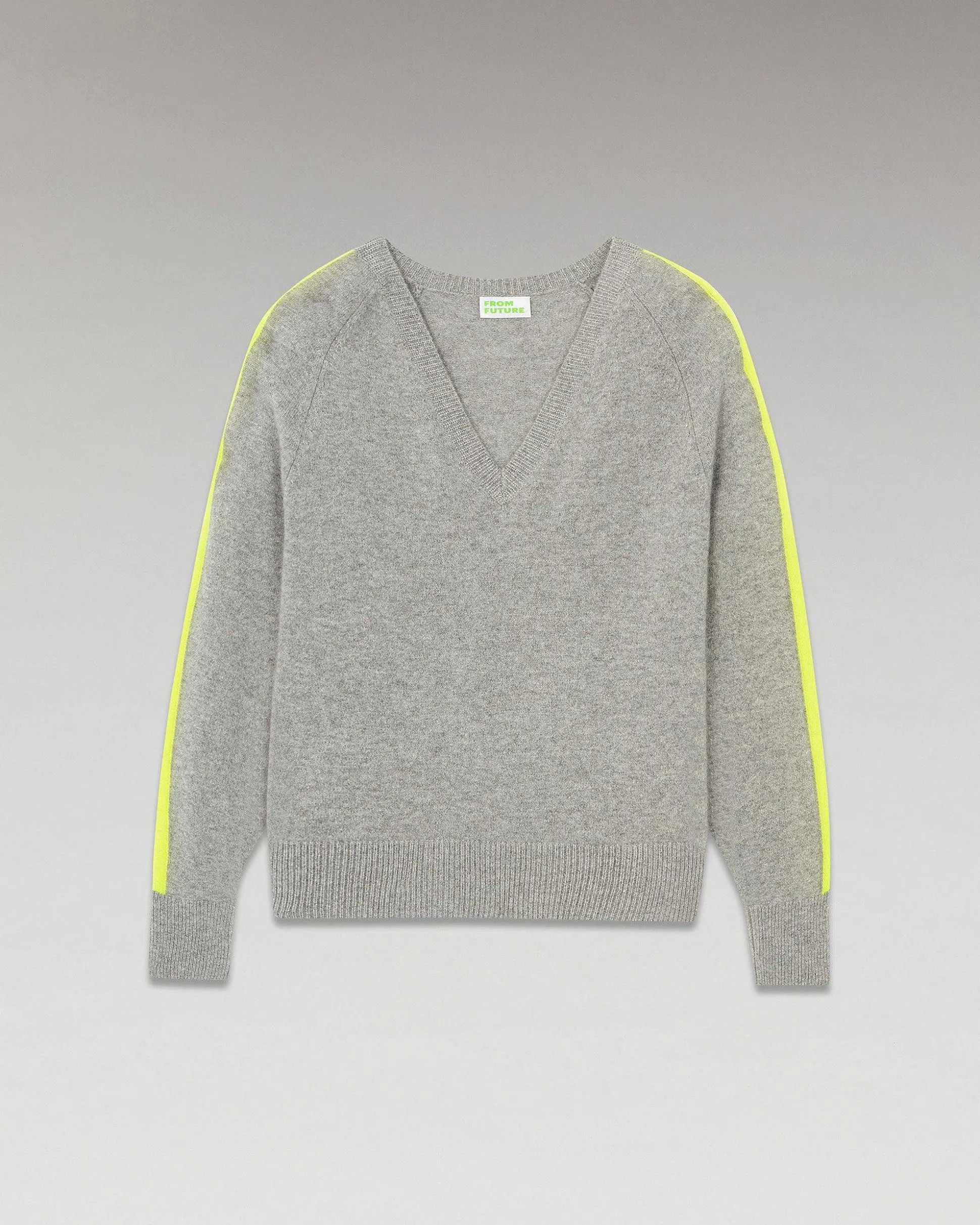 Pull Col V Oversize Bandes Bicolore Leger