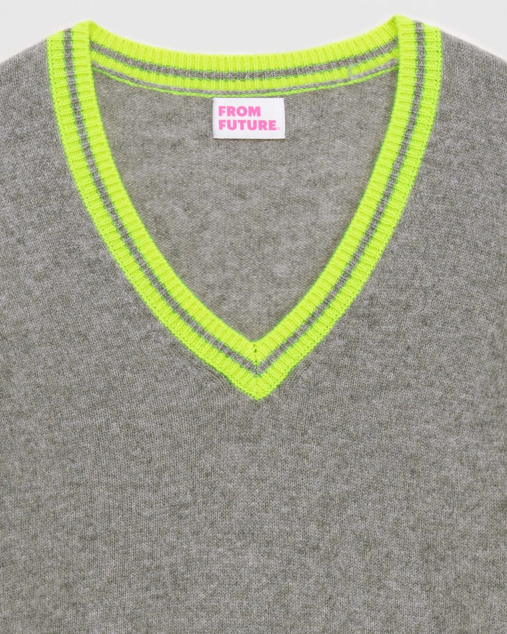 Pull Col V Rayures Tennis Leger