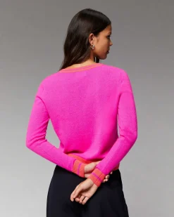 Pull Col V Rayures Tennis Leger