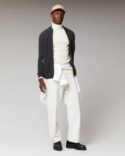 Pull Gilet A Cotes Zippe