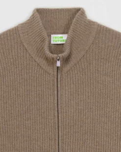 Pull Gilet A Cotes Zippe