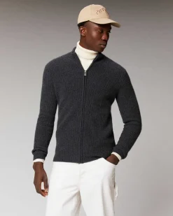 Pull Gilet A Cotes Zippe