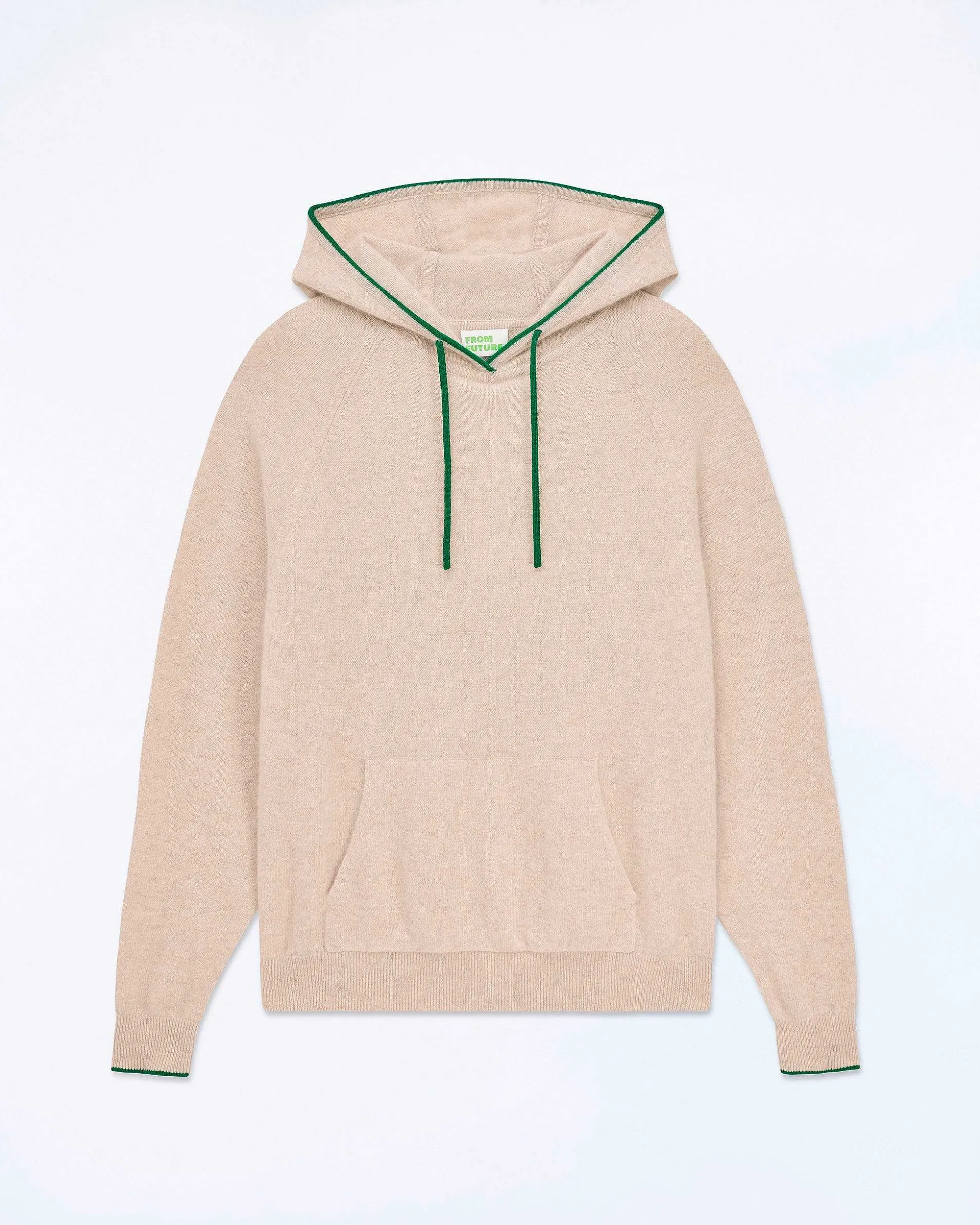Pull Hoodie A Poche Et Liserets Contrastes