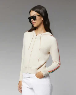 Pull Hoodie Bandes Manches Multico Leger