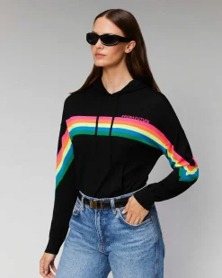Pull Hoodie Bandes Multicolore