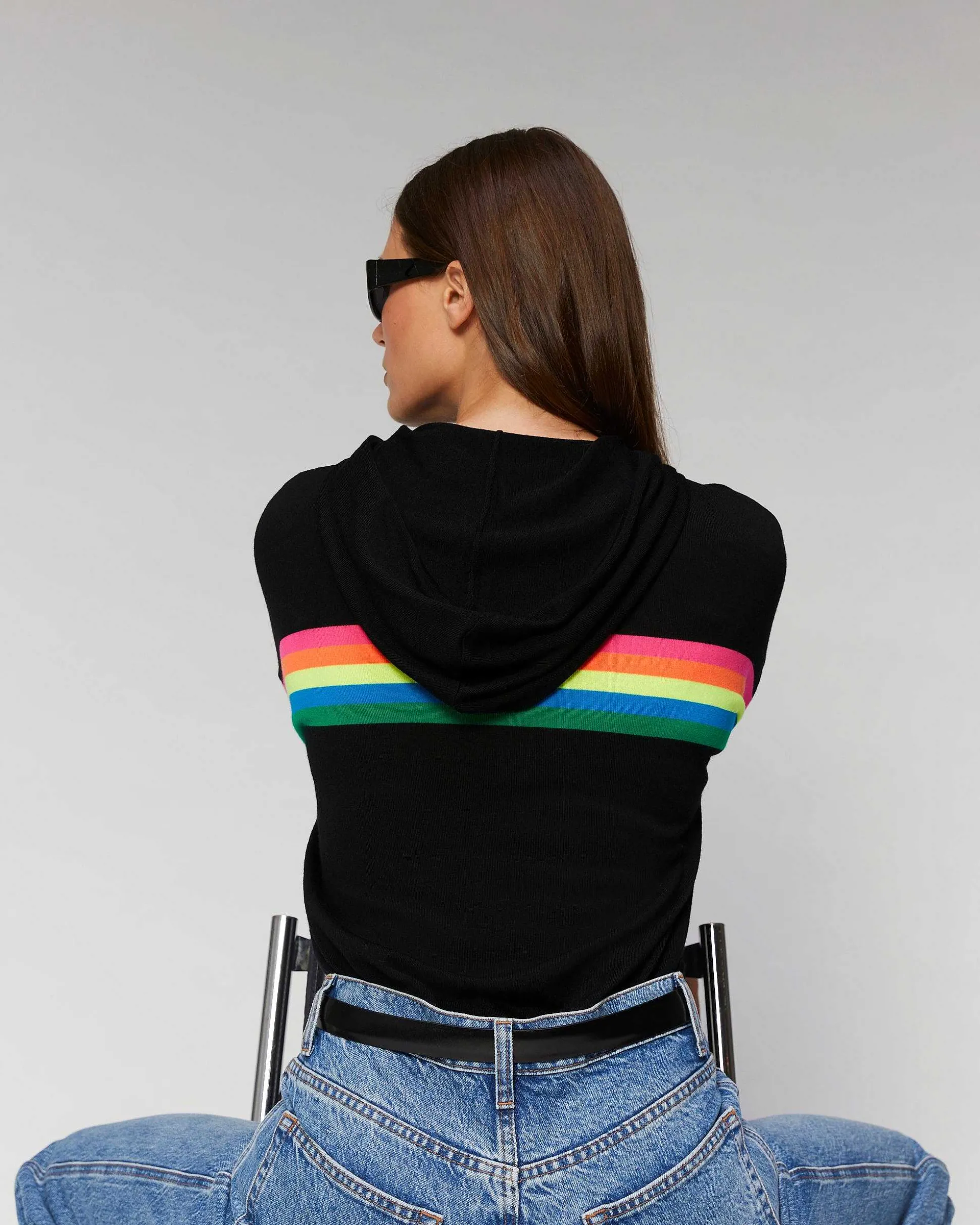 Pull Hoodie Bandes Multico