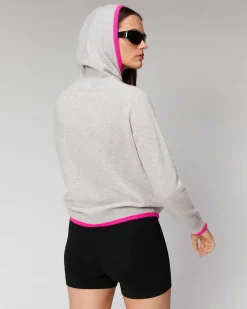 Pull Hoodie Liserets Contrastes Leger