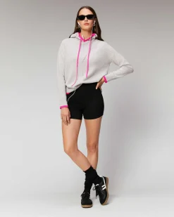 Pull Hoodie Liserets Contrastes Leger