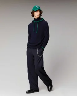 Pull Hoodie Liserets Contrastes Leger