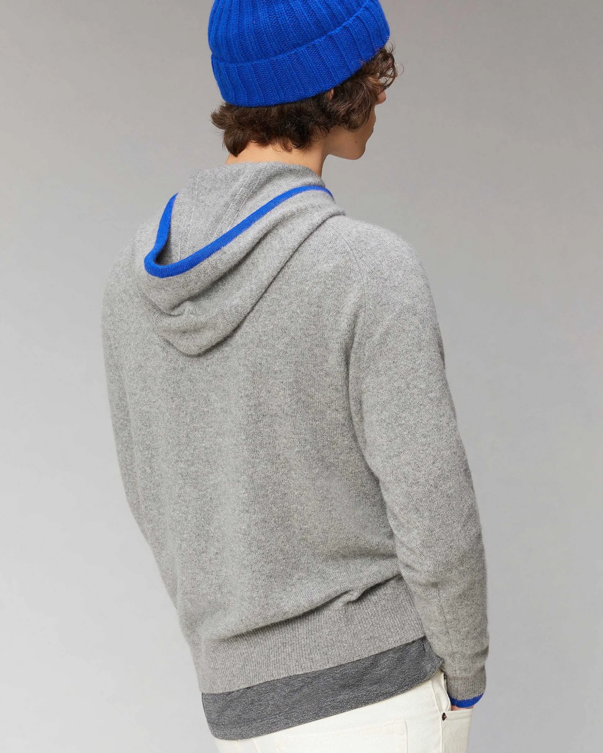 Pull Hoodie Liserets Contrastes Leger