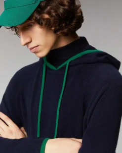 Pull Hoodie Liserets Contrastes Leger