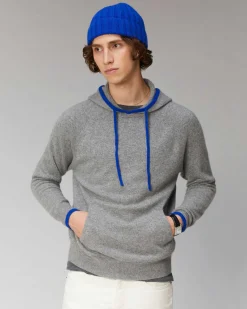 Pull Hoodie Liserets Contrastes Leger