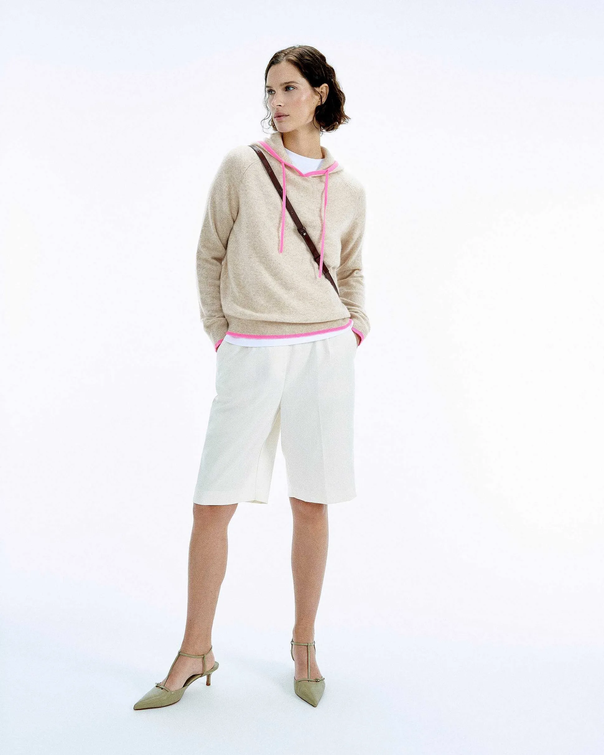 Pull Hoodie Oversize Liserets Contrastes