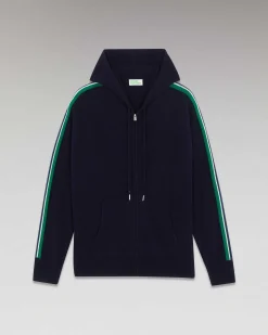 Pull Hoodie Zippe Bandes